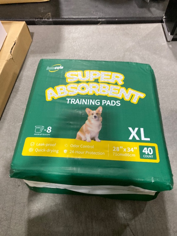 Photo 1 of IMMCUTE Dog Pee Pads Extra Large 28"x34", X-Large Training Puppy Pee Pads Super Absorbent & Leak-Proof, XL Disposable Pet Piddle Pad and Potty Pads for Dogs, Puppies, Doggie (XLarge:28"*34"-40 Ct)