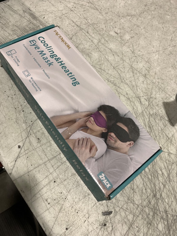 Photo 1 of 2PCS Cold Eye Mask: Cooling Eye Mask for Puffy Eyes, Headache, Migraines Relief - Cold Compress for Dark Circles, Tired Eyes, After Surgery - Reusable Gel Ice Pack, Weighted Sleep Mask(Black,Purple)