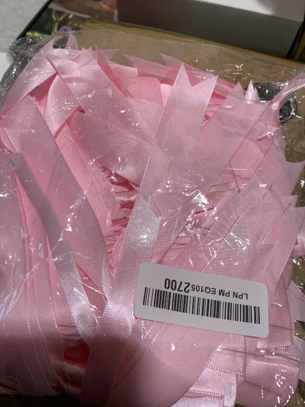 Photo 1 of Riceshoot 50 Pcs Satin Ribbon Bows 5x7 Inch Large Twist Tie Bow for Gift Wrapping Champagne Bottle Balloon Treat Bag DIY Craft Gift Wedding Bridal Baby Shower Christmas Birthday Party(Pink)