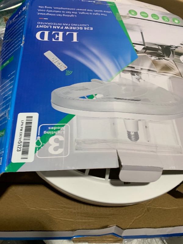 Photo 1 of Ceiling Fans with Lights,Socket Fan Light with Remote Control,Dimmable Brightness 3000K-6500K Memory,3 Fan Speeds,2200 Lumens LED Quiet Ceiling Fans Perfect for Small Spaces, Bedrooms, Home Offices