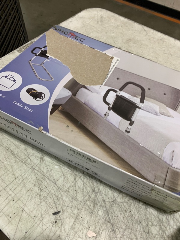 Photo 1 of Bed Rails for Elderly Adults Safety-Bed Assist Rail with Double Grab Bars & Fall Prevention Guard & Storage Pocket Fits King, Queen, Full, Twin, Support Up to 300lbs,Height 25.6'' (Double Grab Bars)