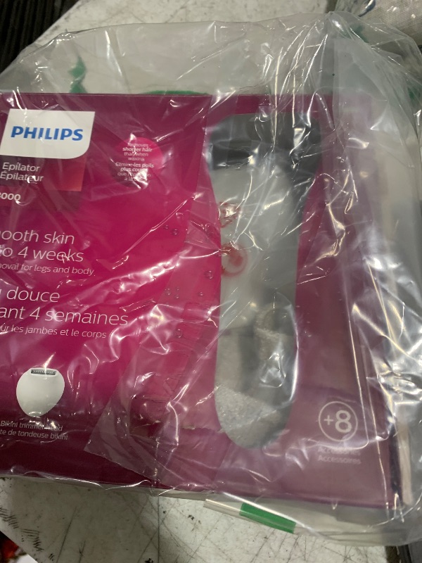 Photo 1 of Philips Epilator Series 8000, Wet & Dry, 3-in-1 with Shaver & Trimmer Attachments for Women, 8 Accessories Included, BRE720/14