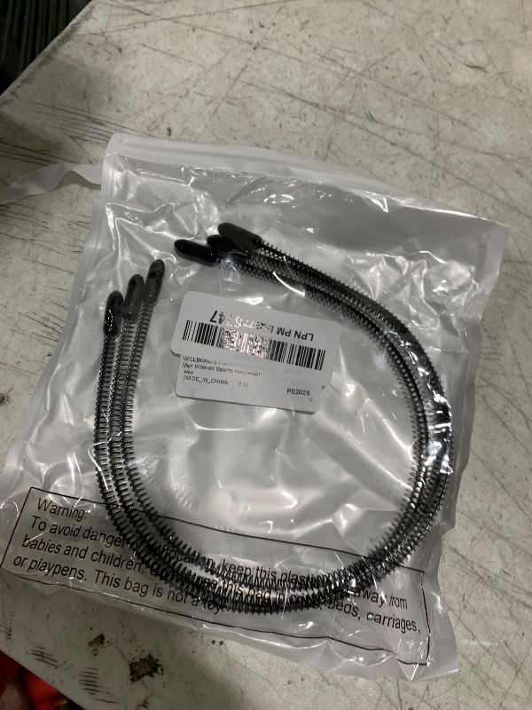 Photo 1 of WILLBOND 6 Pieces Unisex Hair Band Men Metal Headband wire Small Spring Black Hair Hoop Nonslip Slicked Back Headband for Men Women Sports Headwear