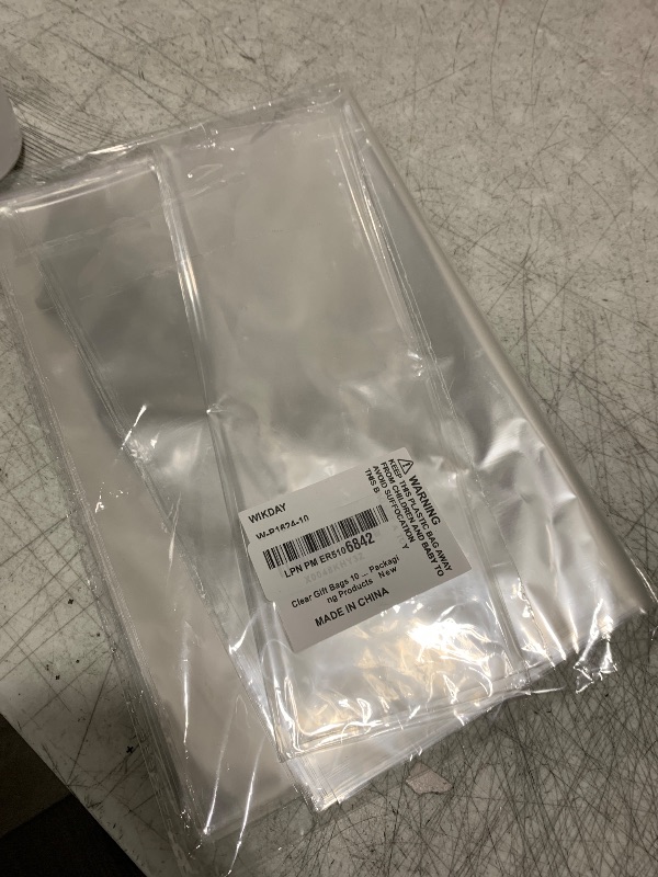 Photo 1 of Clear Gift Bags 10 PCS 16x24 Inches Large Cellophane Wrap for Gift Baskets Wrapping Plastic with Ties for Gift Giving, Packaging Products
