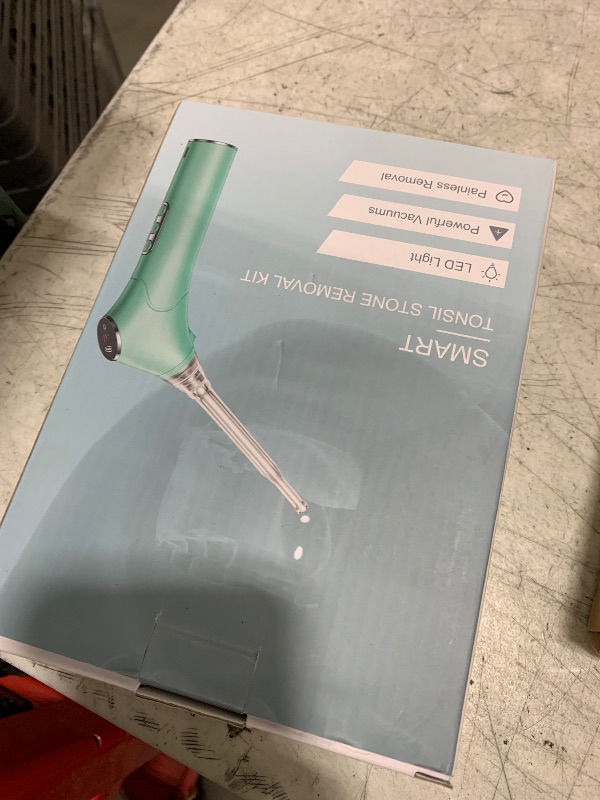 Photo 1 of Alitake Electronic Vacuum Tonsil Stone Removal Kit - Tonsil Stone Remover with Built-in LED Light 3 Suction Mode - Fight Bad Breath Oral Irrigator 5X Magnifying Mirror for Stone Removal (Green)