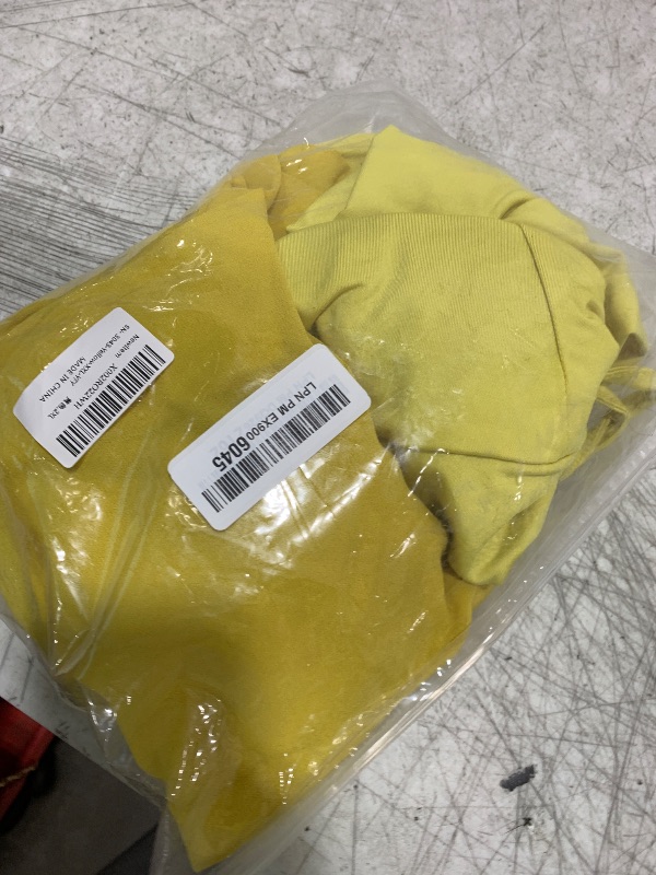 Photo 1 of Sexy Dresses for Women Two Piece Outfits Dress Chiffon Strap Deep V Neck Bra Crop Top High Split Maxi Dresses Skirt Set Beachwear Yellow XXL