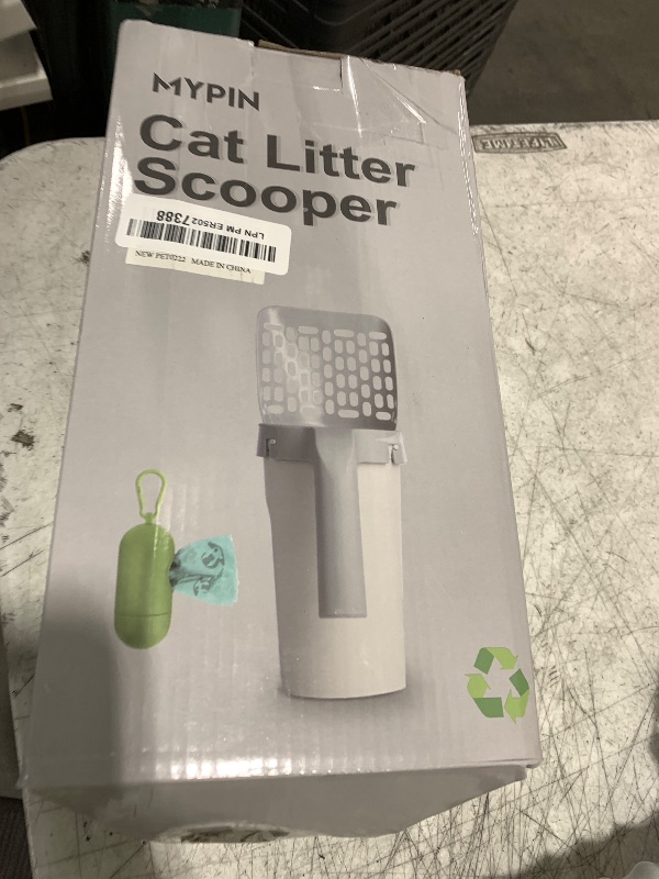 Photo 1 of Cat Litter Scooper with Holder, Cat Litter Shovel with Waste Can and Refill 135 Bags(9 Boxes of 15 Bags), Large Capacity Cat Scooper Portable Shovel