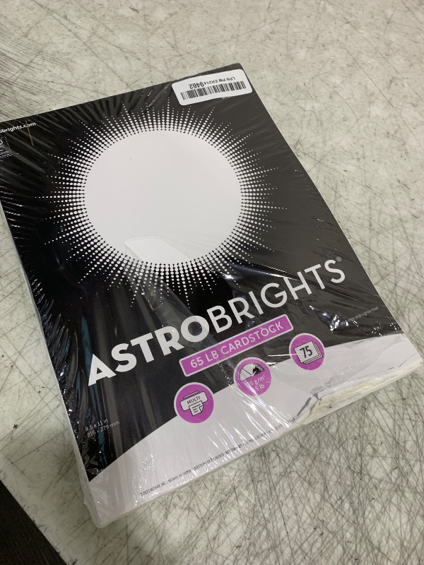 Photo 1 of Astrobrights/Neenah Bright White Cardstock, 8.5" x 11", 65 lb/176 gsm, White, 75 Sheets (90905-02) - Packaging May Vary