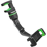 Photo 1 of Rearview Mirror Phone Mount Holder for Car, 360° Rotating Adjustable Car Phone & GPS Holder, Universal Retractable Multifunctional Automobile Cradles for All Mobile Phones (Green)
