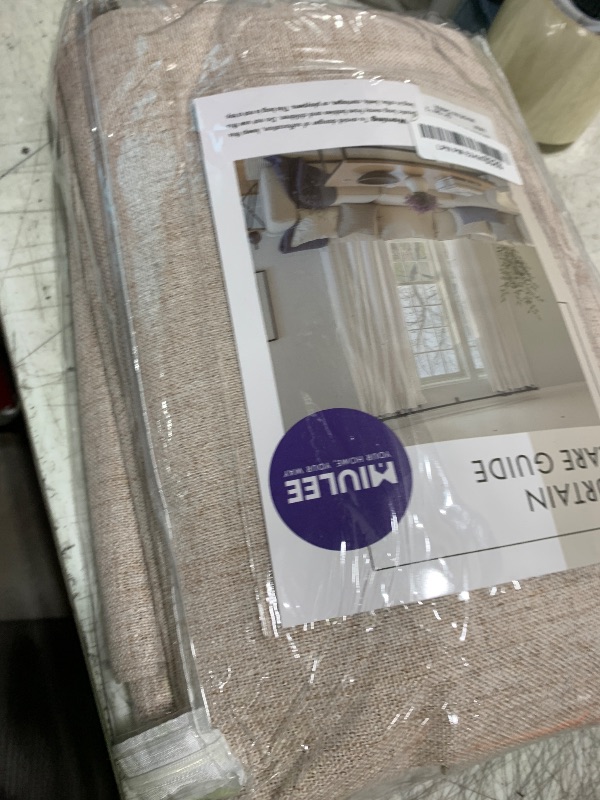 Photo 1 of MIULEE 100% Blackout Linen Textured Curtains for Bedroom Solid Thermal Insulated Natural Beige Grommet Room Darkening Curtains & Drapes Luxury Decor for Living Room Nursery 52 x 96 Inch (2 Panels)