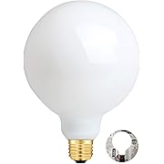 Photo 1 of CRLight 5-inch 12W 5000K Dimmable Daylight Large Globe LED Bulb - G125 / G40 Replacement with Smooth Dimming, 80W Eqv 800LM, Milky Pearl Glass E26 Antique Edison
