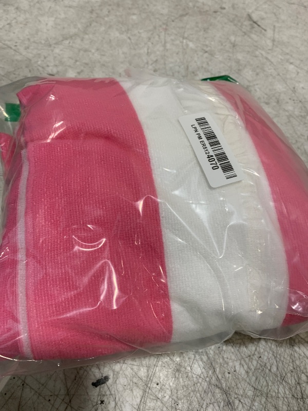 Photo 1 of HENBAY Large Oversized Beach Towel - 35 x 70 Inch Microfiber Pool Towel, Pink Striped Quick Dry Cabana Swim Towel