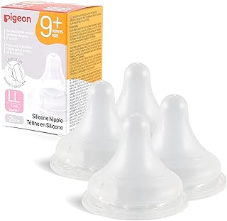 Photo 1 of Pigeon Silicone Nipple (LL) with Latch-On Line, Natural Feel, 9+ Months, 4 Counts
