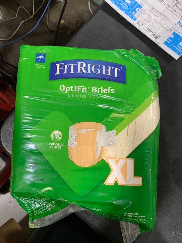 Photo 1 of FitRight Adult Diapers, Extra+ Heavy Absorbency, XL (Waist Size 56in-64in), 20 Count, OptiFit Incontinence Briefs for Men and Women, Disposable, Moisture-Wicking, Leak Protection,