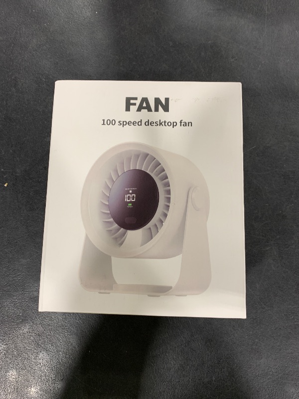 Photo 1 of Desk Fan with Battery Operated, Strong Airflow 100 Speeds Quiet Digital Display Rechargeable Battery Operated Fan Portable Personal Fan for Office, Bedroom, Kitchen, Travel Camping USB Table Fan