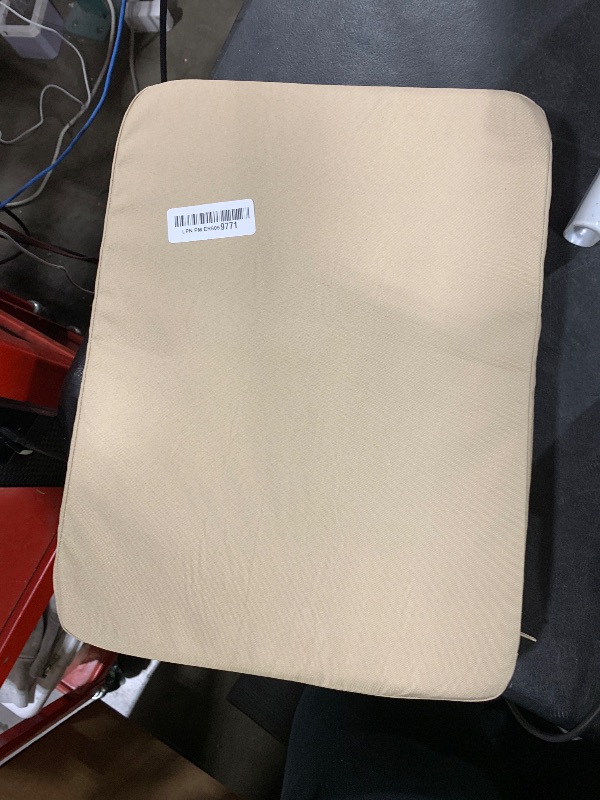 Photo 1 of SUOBIA Indoor Outdoor Rectangle Bar Stool Cushions 12x16 inch, Non-Slip Dining Chair Cushion with Straps, Waterproof Seat Pads Set of 2, Cushion Only, Khaki