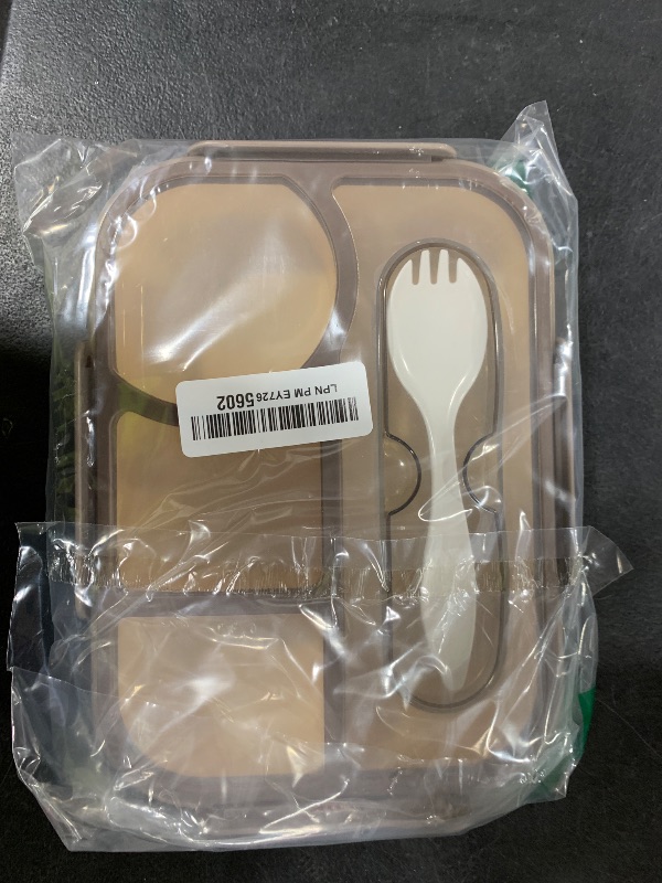 Photo 1 of EASYFUN Bento Box Adult, Lunch Box Kids, 4-Compartment Lunch Containers, Drop-Proof, Dishwasher Safe & Made with BPA-Free Materials(Khaki)