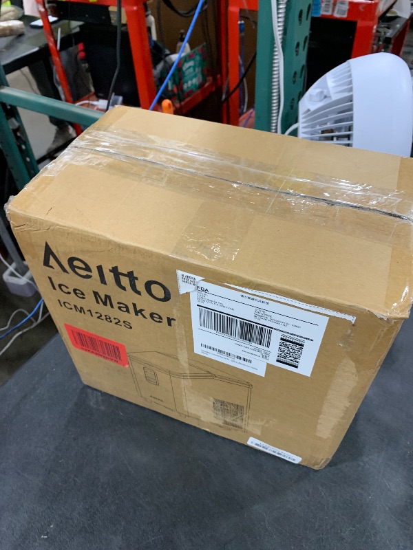 Photo 1 of Aeitto Ice Maker Countertop 26lbs/24H, Ice Machine 8 Ice Cubes Ready in 6 Mins, 2 Sizes of Bullet Ice Portable Ice Makers with Basket & Scoop, Auto Self-Cleaning for Home/Kitchen/Office Stainless