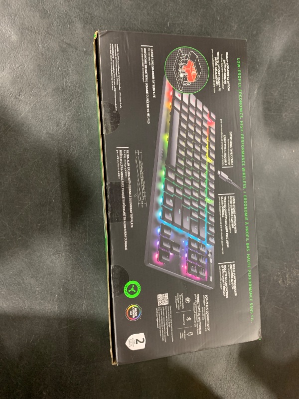 Photo 1 of Razer DeathStalker V2 Pro TKL Wireless Gaming Keyboard: Low Profile Optical Switches Linear Red - HyperSpeed Wireless & Bluetooth - Chroma RGB - Up to 200 Hr Battery Snap Tap