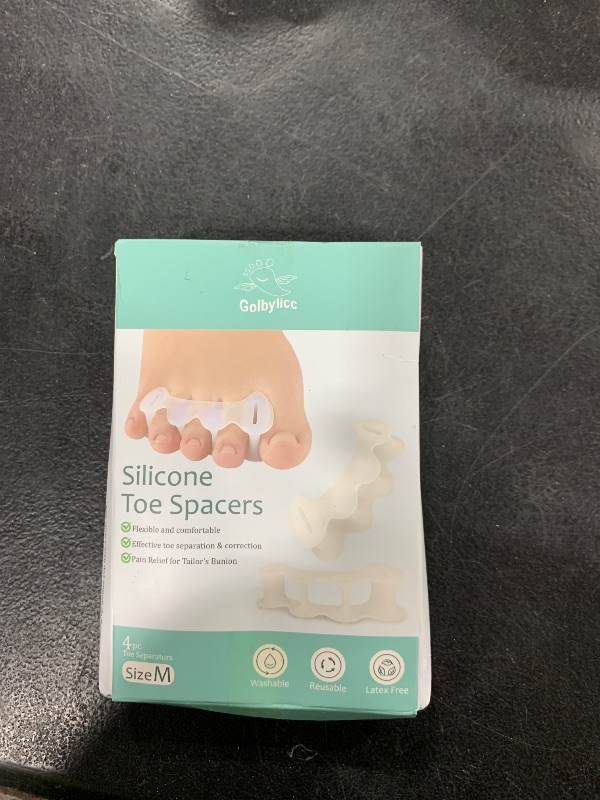 Photo 1 of 2Pairs Toe Separators Toe Spacers for Women Men to Correct Bunion, Relieve Feet Pain, Foot Alignment, Toe Straighteners for Hammertoes, Plantar Fasciitis (M, Women Shoe Size 9-12.5, Men: 7-11)