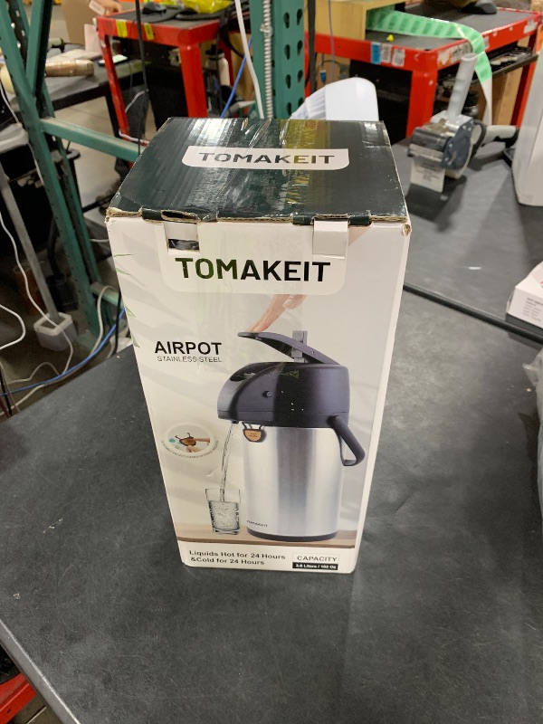 Photo 1 of Airpot Coffee Dispenser Thermal with Pump,3L/102 Oz Insulated Stainless Steel Large Airpot Coffee Carafe Lever Action for Hot/Cold Water,Thermal Carafe for Hot Cocoa for Parties