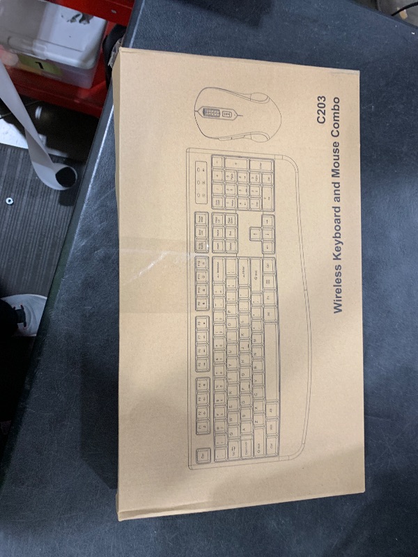 Photo 1 of Wireless Keyboard and Mouse Combo, EDJO 2.4G Full-Sized Ergonomic Computer Keyboard with Wrist Rest and 3 Level DPI Adjustable Wireless Mouse for Windows, Mac OS Desktop/Laptop/PC