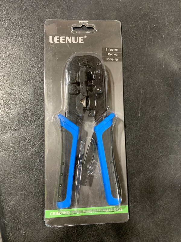 Photo 1 of LEENUE RJ45 Crimp Tool, Ethernet Crimping Tools, RJ45 RJ11/RJ12 RJ22 Crimper, Cable Cutter Stripper for Network Telephone Modular Connector