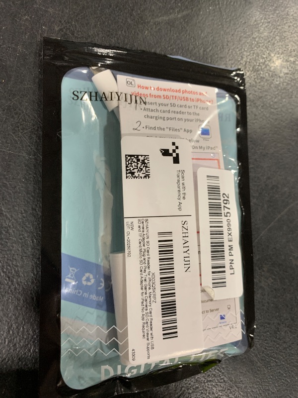 Photo 1 of SZHAIYIJIN SD Card Reader for iPhone, Memory Card Reader with USB Camera Adapter Plug and Play Trail Game Camera Viewer Supports SD and TF Card MicroSD Card Adapter for iPad No App Required