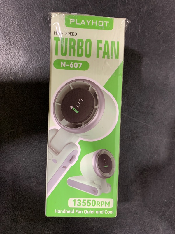 Photo 1 of PlayHot Portable Handheld Turbo Fan, 5 Gear Wind, Battery Operated, Up to 12 Working Hours, 3 IN 1 Hand Fan with Air Turbo Tech Cooling Fans for Outdoor Activities, Travel, Beach (Green)