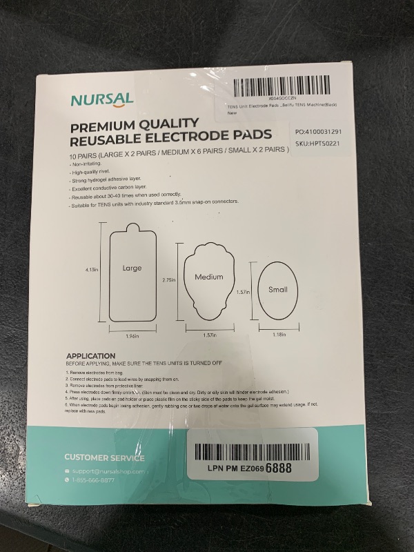 Photo 1 of TENS Unit Electrode Pads NURSAL 20 Pack 3.5mm Snap EMS Replacement Pads for Electrotherapy Reuse More Than 30 Times, Compatible with MEDVICE,Belifu TENS Machine