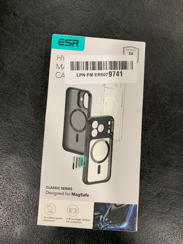 Photo 1 of ESR for iPhone 17 Case, Camera Control, Compatible with MagSafe, Shockof Military-Grade tection, Magnetic Phone Case for iPhone 17, Classic Hybrid Case, Clear Black