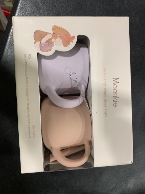 Photo 1 of Moonkie Silicone Baby Sippy Cups | 3 Stages Training Cup Straw Cup for Infants Toddlers and Kid | 4 oz 2Pack