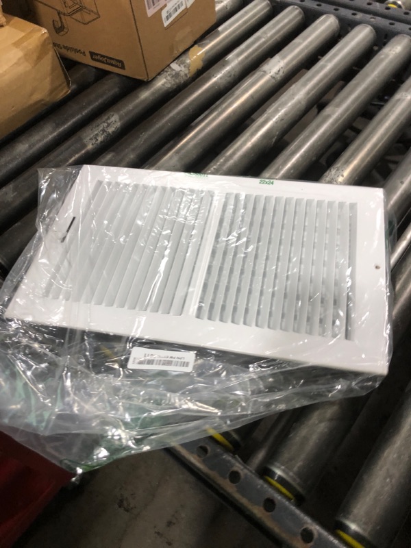 Photo 1 of HVAC Premium 14"w X 8"h 2-Way-Flat Stamped Steel - Vent Cover - Grille Register - Sidewall or Ceiling - High Airflow - White [Outer Dimensions: 15.75"w X 9.75"h]