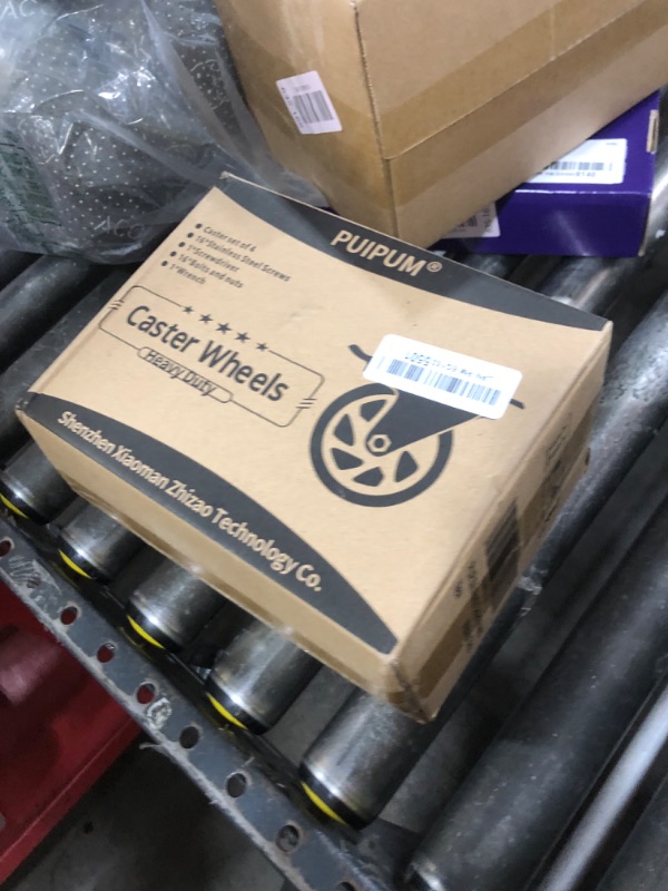 Photo 1 of Caster Wheels 4 Inch, Heavy Duty Caster Set of 4, Swivel Castor Wheel with Dual Locking Brakes, Silent Polyurethane (PU) Wheels, 360° Rotation, for Furniture and Workbench, Load 2600lbs