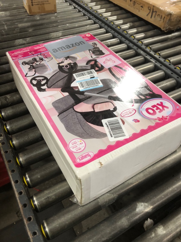 Photo 1 of Bayer: Pram Xeo: Butterfly Grey & Pink - Matching Handbag, Adjustable Handle, for Dolls Up to 20", Ages 3+ | Dress Up