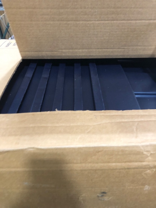 Photo 1 of Rubbermaid Roughneck Tote 18 Gal, 6 Pack, Made in USA, Dark Indigo Metallic, Rugged Plastic Stackable Storage Bins with Lids and Handles