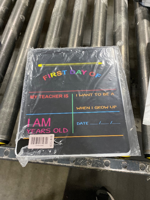 Photo 1 of Custom Product Solutions Reusable My First Day of School Milestone Chalkboard Sign. Photo Prop Board for Kids, Black w/color print - 12” x 10” rectangle