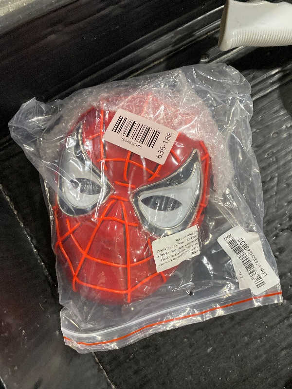 Photo 1 of Jeemiter Glowing Superhero Mask for Man/Boys - LED Light-Up with 3 Modes, Adjustable Cosplay Spider Face Gear for Family Fun (VRT1)