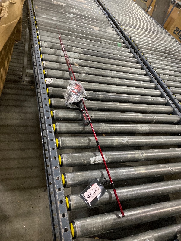 Photo 1 of Ugly Stik 6’6” Carbon Spinning Fishing Rod and Reel Spinning Combo, Graphite with Graphite Tip Design, 6’6” 2-Piece Fast Action Rod,Red/Black