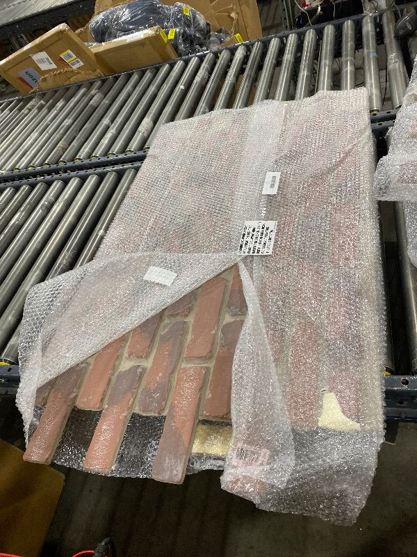Photo 1 of EverStone Aged Brick Faux Brick Panel, 46 7/8"W x 27"H x 1 1/4"D, Burnished Red Color