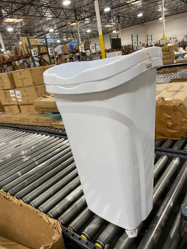 Photo 1 of 10 Gal. 40 Qt Space-Efficient Kitchen Trash Can with Dual Swing Lid, (Pack of 2)