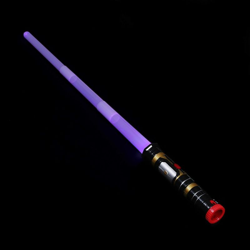 Photo 1 of MewduMewdu Light Up Saber with Electronic Lights & FX Sound for Kids and Adults, Purple Blue Red Changing LED Light Expandable Saber Sword Toy for Roleplay(Standalone)