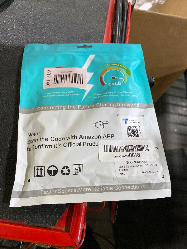 Photo 1 of Cat 8 Ethernet Cable, 1.5Ft 3Ft 6Ft 10Ft 15Ft 20Ft 30Ft 40Ft 50Ft 60Ft 100Ft Heavy Duty High Speed Internet Network Cable, Professional LAN Cable Shielded in Wall, Indoor&Outdoor