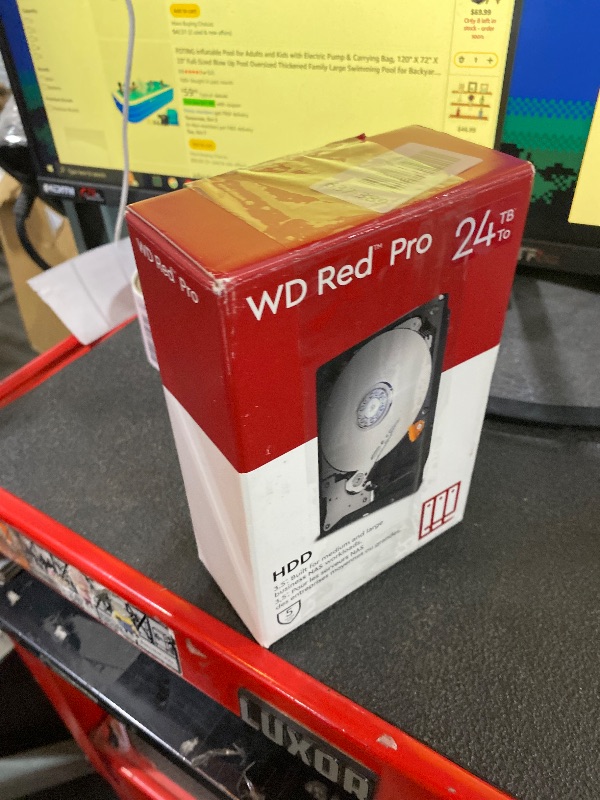 Photo 1 of Western Digital 24TB WD Red Pro NAS Internal Hard Drive HDD - 7200 RPM, SATA 6 Gb/s, CMR, 512 MB Cache, 3.5" - WD240KFGX