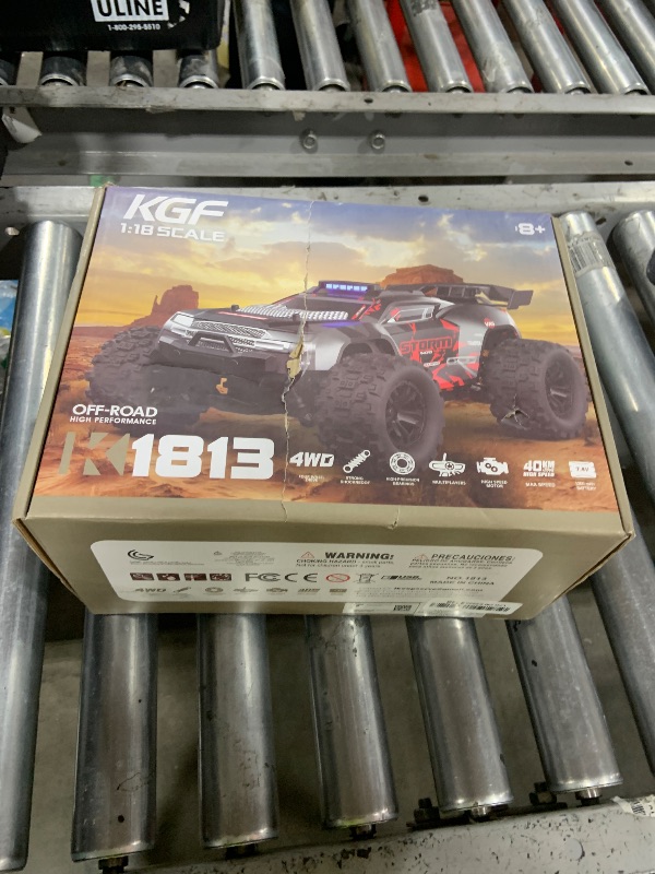 Photo 1 of KGF 1:18 Scale All Terrain RC Cars, 40km/h High Speed Remote Control Car, 2.4Ghz RC Car Toys Gifts for Kids and Adults, 4WD Electric Vehicle with 2 Rechargeable Batteries, Off Road Monster Truck