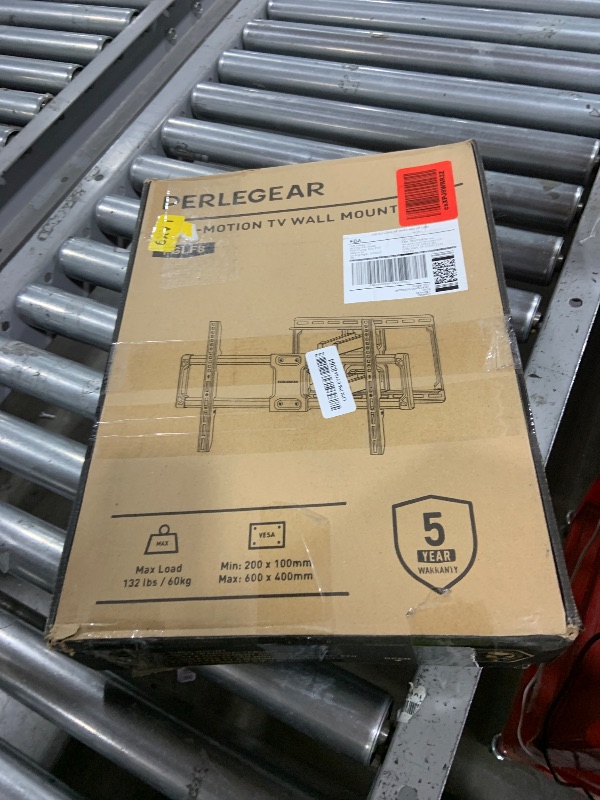 Photo 1 of Perlegear UL Listed Full Motion TV Wall Mount for 42-85 inch TVs up to 132 lbs, TV Mount with Dual Articulating Arms, Tool-Free Tilt, Swivel, Extension, Leveling, Max VESA 600x400mm, 16" Studs, PGLF8