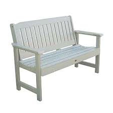 Photo 1 of White Plastic Garden Bench in White by Lakeview Outdoor Design