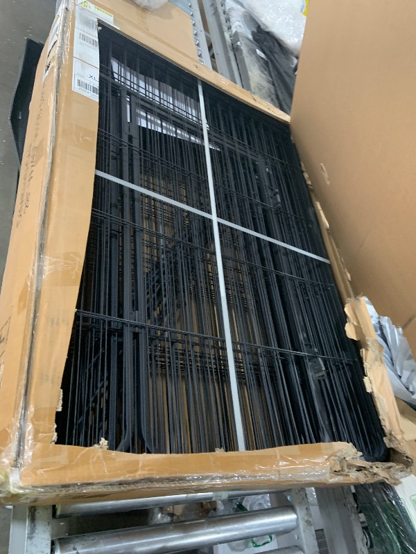 Photo 1 of Dog Playpen,24 32 40 48 in(H) Pet Fence Outdoor for Rv Camping,Garden Fence Medium Animal Barrie for Yard,11Ft(L)-56Ft(L) Black Metal Temporary Fencing
