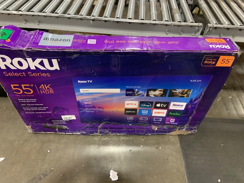 Photo 1 of Roku Smart TV 2025 – 55-Inch Select Series, 4K HDR TV – Roku TV with Enhanced Voice Remote – Flat Screen LED Television with Wi-Fi for Streaming Live Local News, Sports, Family Entertainment *PARTS ONLY*