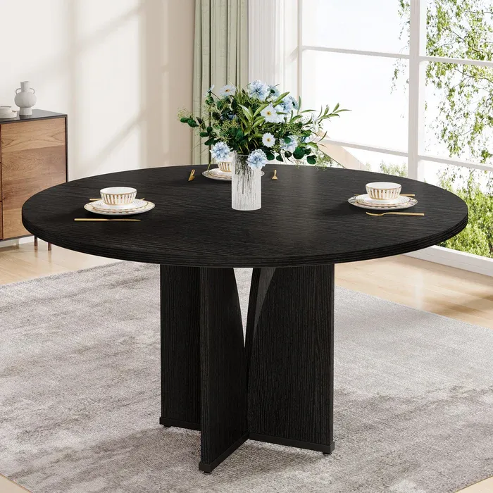 Photo 1 of 39" Wood Dining Table, Farmhouse Kitchen Table for 4 People
